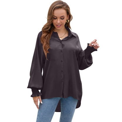 Raglan Sleeves Soft Solid Loose Asymmetric Shirt Wholesale Women'S Top