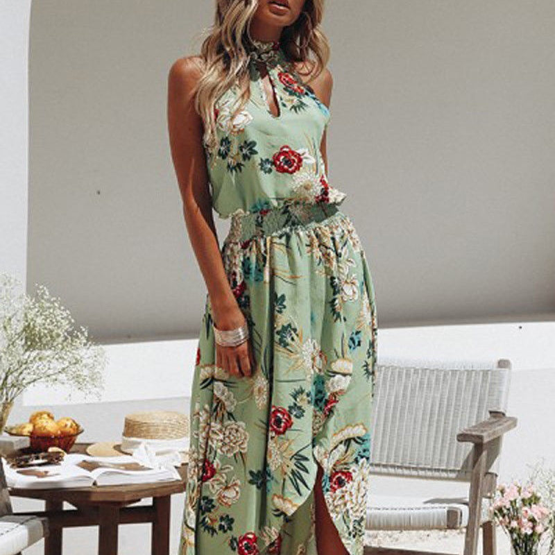 Casual Floral Print Irregular Hem Maxi Dresses Wholesale Plus Size Casual Dresses N3823100900004