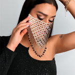 Mesh Rhinestone Jewelry Metal Tassel Mask Wholesale Women'S Clothing