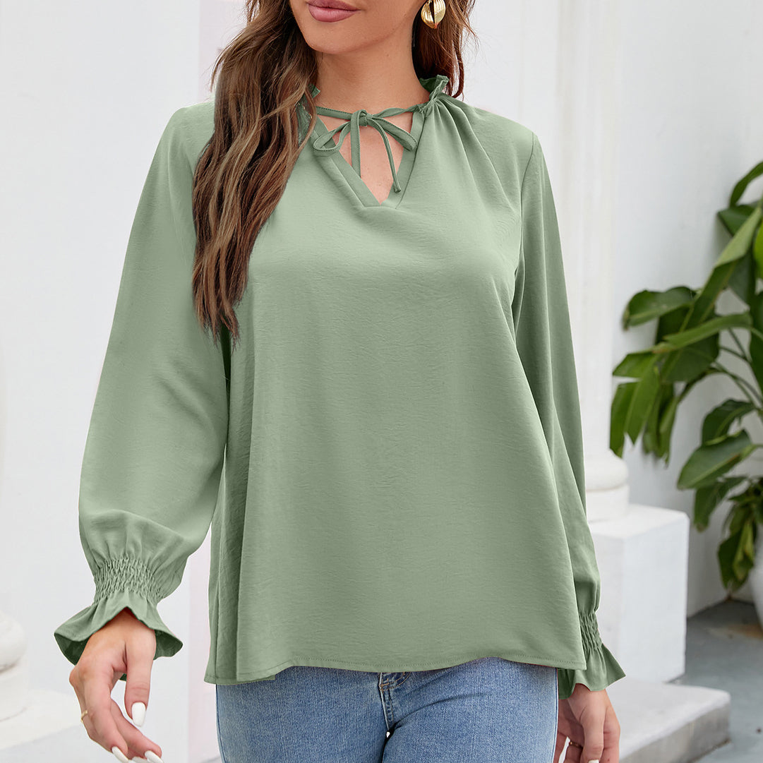 Commuter Long Sleeve Casual Loose Chiffon Top Wholesale Women'S Top