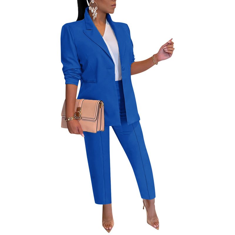 Office Blazer Trousers Two Piece Set Wholesale Womens Clothing N3823111400024