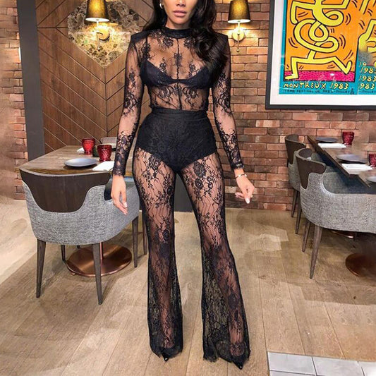 Lace See-through Sexy Jumpsuit Wholesale Womens Clothing N3823103000060