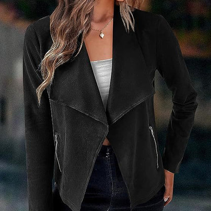 Biker Top Jacket Faux Deerskin Short Coat Wholesale Womens Clothing N3823100900015