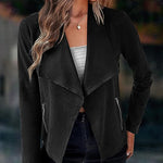 Biker Top Jacket Faux Deerskin Short Coat Wholesale Womens Clothing N3823100900015