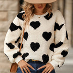 Valentine's Day Love Print Round Neck Plush Pullover Sweatshirt Wholesale Womens Clothing N3823111600017