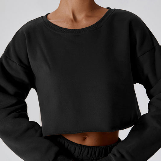 Long-Sleeved Cropped Tops Loose Casual Sportswear Wholesale Womens Clothing N3823122500006