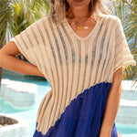 Women's Sun Protection Patchwork Hollow Beach Cover-up Wholesale Womens Clothing N3824010500083