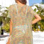 Women's Beach Cover Up Rainbow Cutout Knit Wholesale Womens Clothing N3824010500090