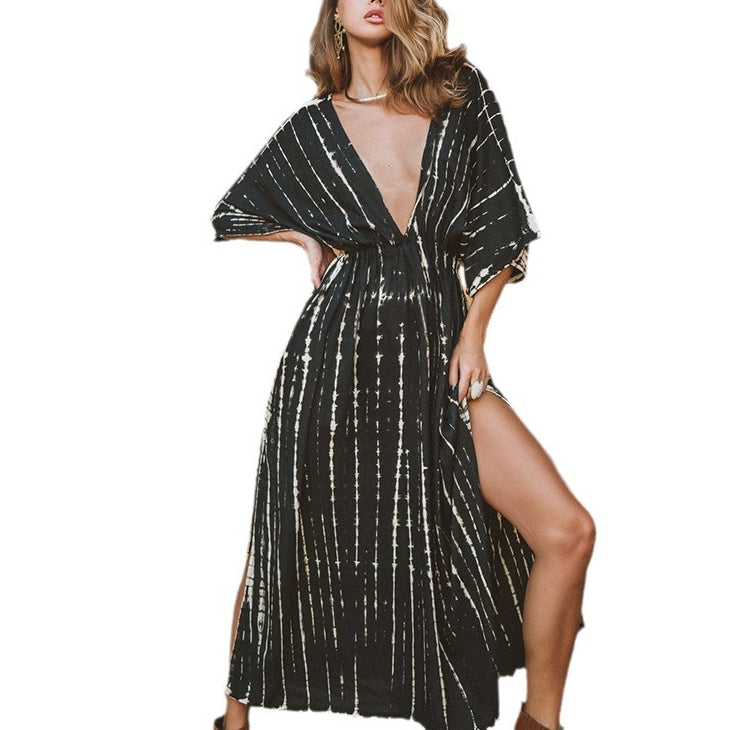 Women's Casual Vacation Printed Beach Dresses Swimsuit Cover-Up Wholesale Womens Clothing N3824010500069
