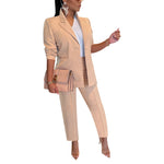 Office Blazer Trousers Two Piece Set Wholesale Womens Clothing N3823111400024