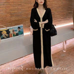 Contrast Color Knitted Niche Long-Sleeved Splicing Dress Wholesale Dresses