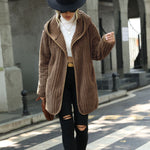 Hooded Loose Reversible Plush Buttonless Cardigan Jacket Wholesale Womens Clothing N3823111600028