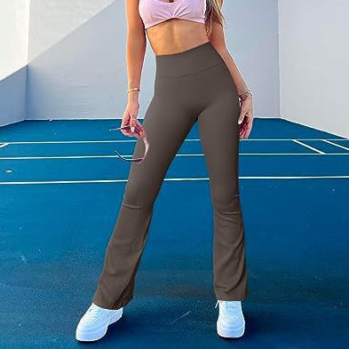 Athleisure Yoga Pants Ribbed High Waist Flare Pants Wholesale Womens Clothing N3823112200039