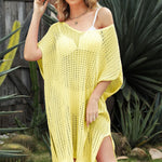 Slit Loose Beach Dress Stitching Hollow Bikini Cover-Up Wholesale Women'S Clothing