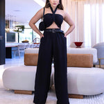 Fashion Suit Women's Sleeveless Sexy Halter Top And Loose Pants Two-Piece Set Wholesale Womens Clothing N3823120800041