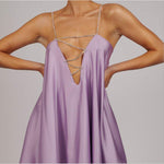Solid Color Sundresses Rhinestone Chain Sling V-Neck Open Back Satin Dress Party Sexy Wholesale Mini Dresses