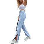Women Wholesale Wide-Leg Straight High-Waist Pants With Slits