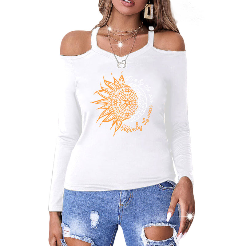 Sunflower Print Strapless T-Shirt Wholesale Women Clothing