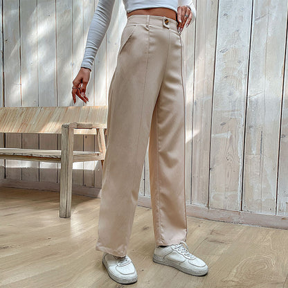 Solid Color Casual Wide Leg Trousers Wholesale Pants