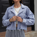 Tassel Denim Short Wholesale Coats & Jackets Women Fashion Outerwear