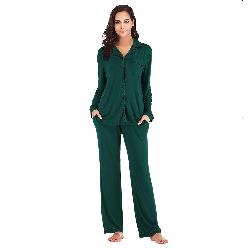 Simple Shirts & Pants Modal Pajamas Homewear Suit Wholesale Loungewear Sets