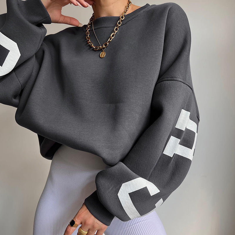 Personalized Street Trend Letter Printing Loose Casual Sweatshirt Wholesale Women Tops