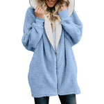 Women Solid Color Cardigan With Plush Coat Wholesale