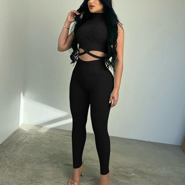 Fashion Threaded Tight Crop Top & Casual Trousers Wholesale Women'S 2 Piece Sets