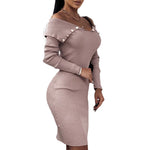 Off Shoulder Bodycon Dress Womens Clothes