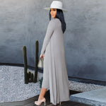 Casual Knit Cardigan & Tube Dress Long-Sleeved Solid Color Wholesale Womens 2 Piece Sets