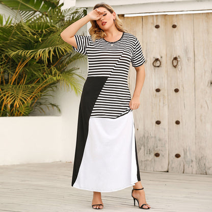 Wholesale Striped Plus Size Women Dress