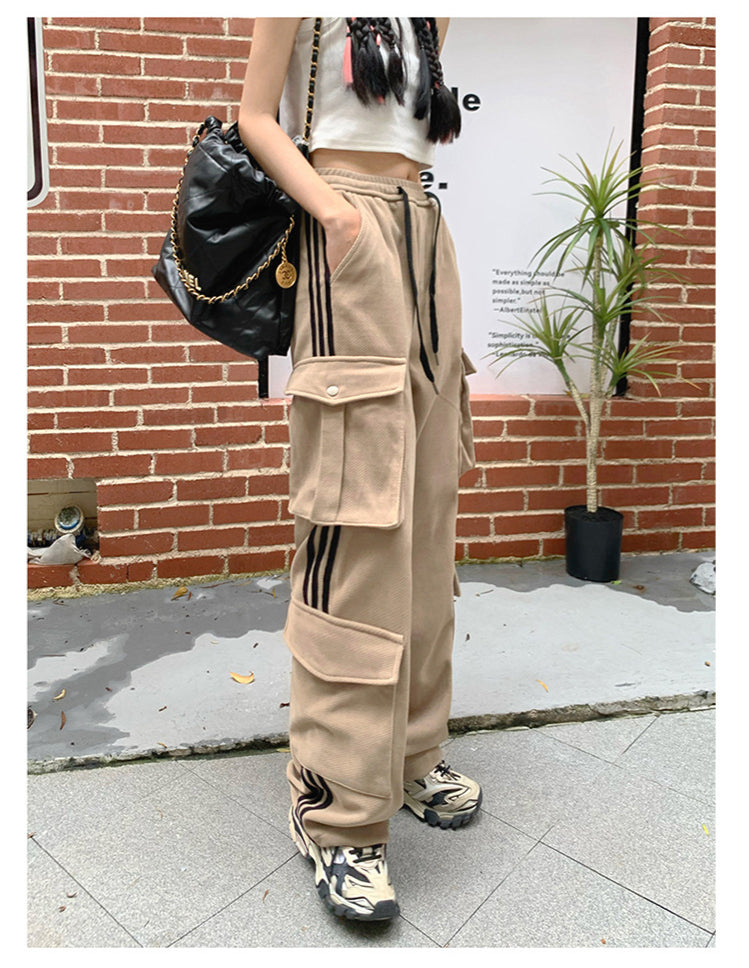 High-Waist Straight Drape Wide-Leg Overalls Wholesale Women Pants