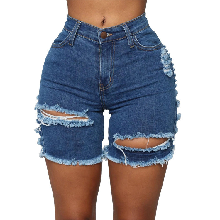 Women Denim Shorts Frayed Raw Hem Ripped Wholesale Denim Jean Shorts