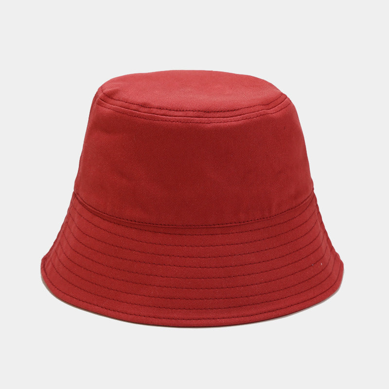 Solid Color Sunscreen Outdoor All-Match Big Brim Bucket Hat Fisherman Hat Wholesale Women Accessories