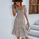 Bohemian Slit Short Sleeve Swing Wholesale Summer Dresses