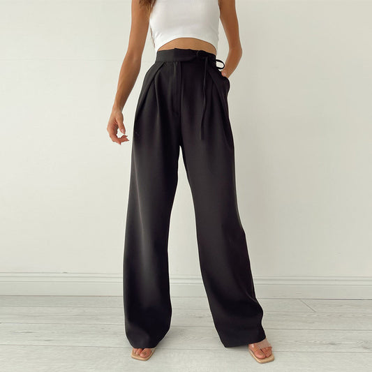 High-Waist Loose Straight-Leg Wide-Leg Trousers Wholesale Women Pants