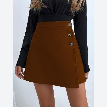 Solid Color High Waist A Type Sexy Short Skirt Wholesale Dresses For Boutique