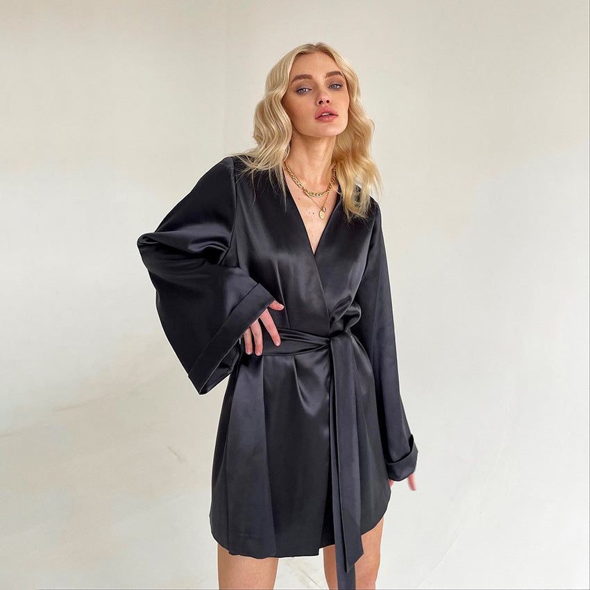 Trendy Design Cross Tie Commuter Short Wrap Dress Wholesale Dresses