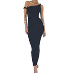 Black Oblique Shoulder Cami Dress Bulk Boutique Clothing