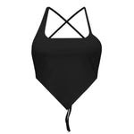 Solid Color Backless Ultra-Short Womens Knitted Vest Sexy Wholesale Crop Tops
