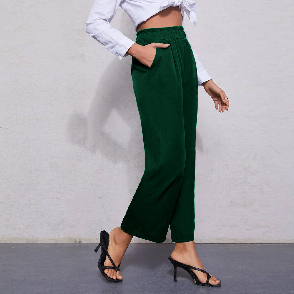 Elastic Waist Wide Leg Casual Loose Wholesale Pants For Women