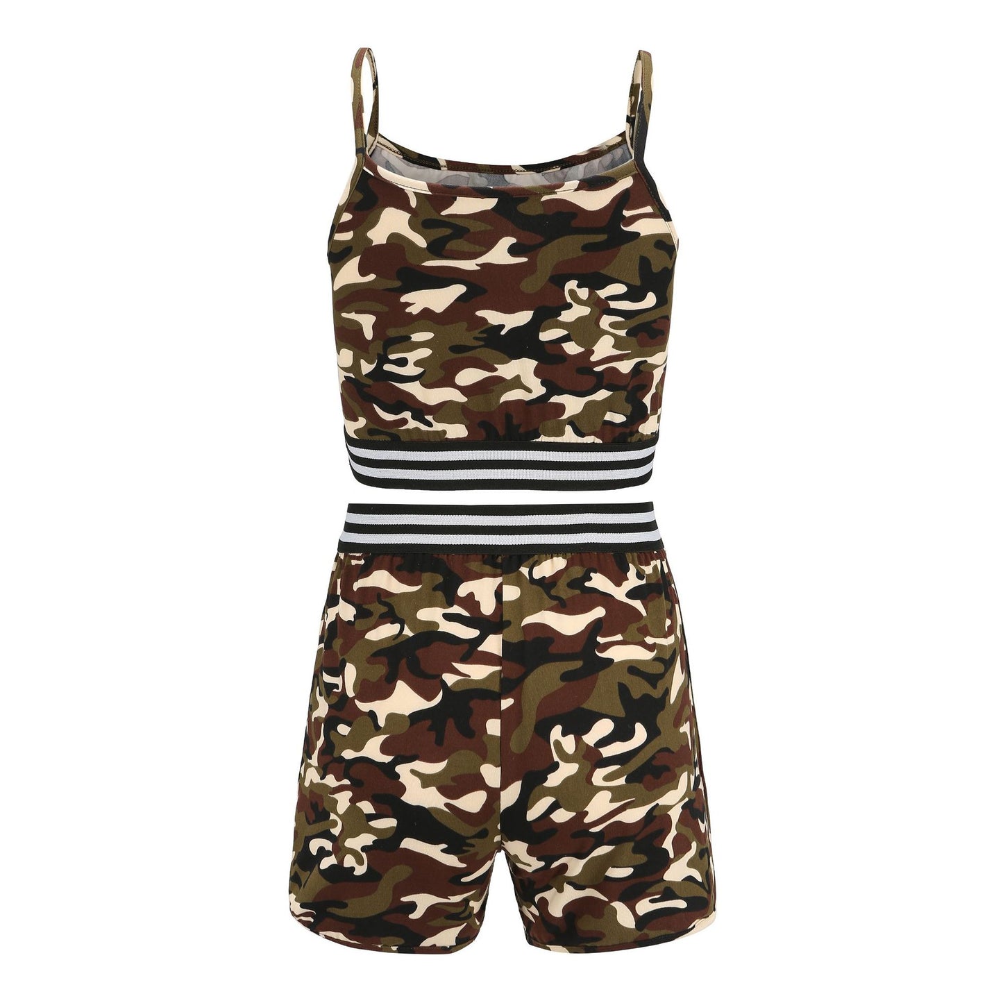 Wholesale Activewear Sets Women Tracksuit Camo Top With Shorts