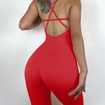 Skinny Cross Cami Activewear Plain Jumpsuits Wholesale For Valentine'S Day
