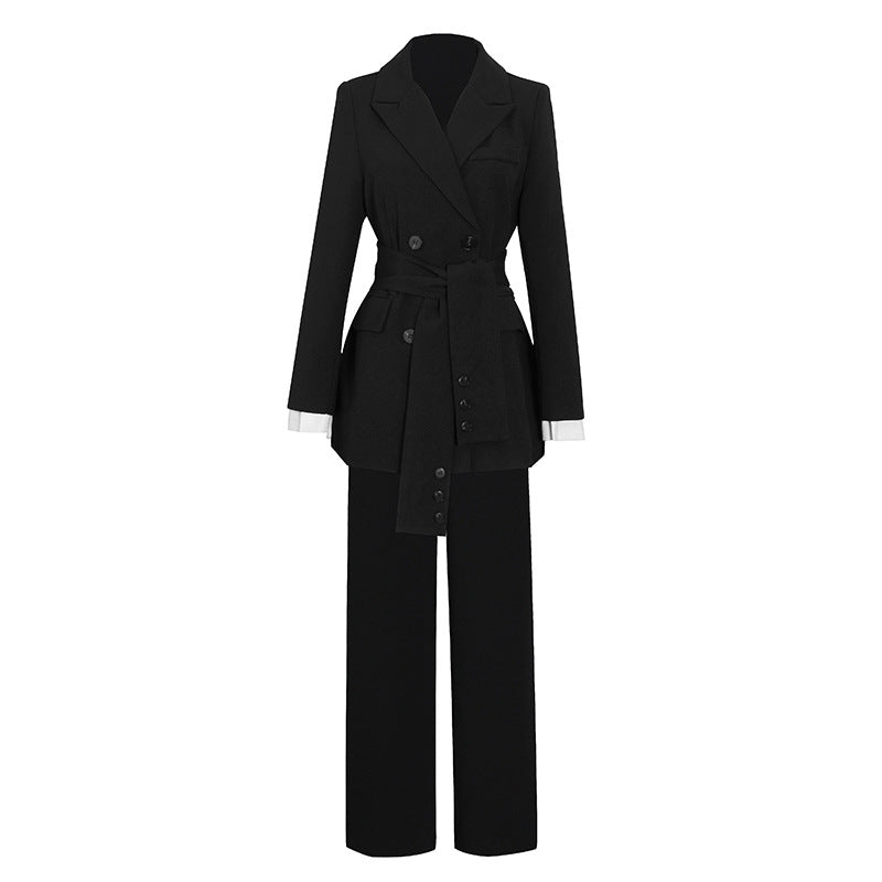 Slim Suit With Belt & Trousers Fashion Business Suits Wholesale Women'S 2 Piece Sets