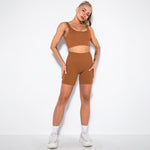 Seamless Knit Sports Bra & Shorts Yoga Sets Workout Wholesale Activewears