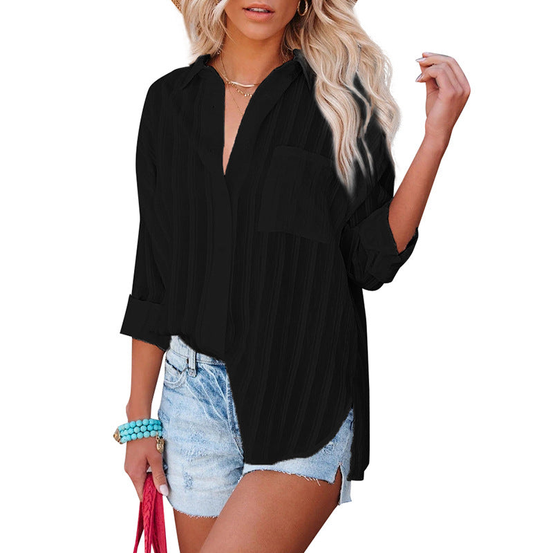 Solid Color Wholesale Blouses Women Top Casual Trendy Outfits