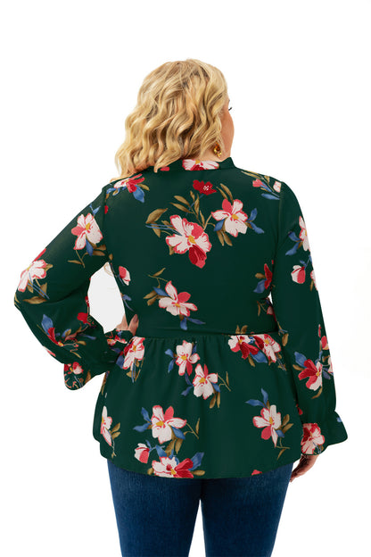 Plus Size Women Long Sleeve Printed Top Wholesale