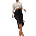 Sexy Wholesale Skirts Black Skirts Bodycon Tieback Design