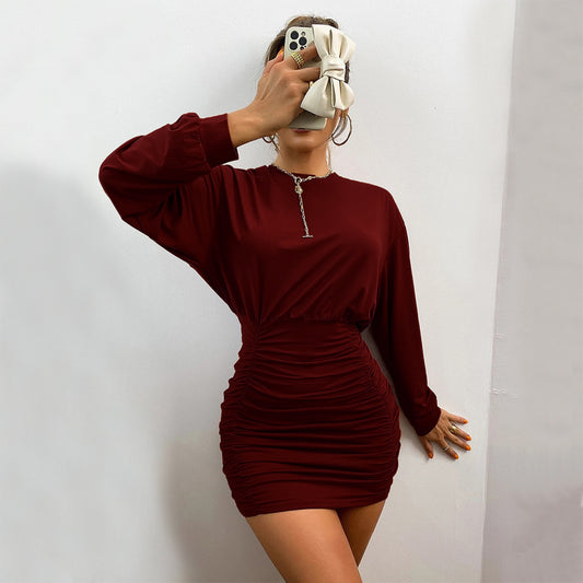 Bodycon Long Sleeved Jersey Knit Dresses Wholesale Fashion Clothing