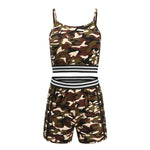 Wholesale Activewear Sets Women Tracksuit Camo Top With Shorts